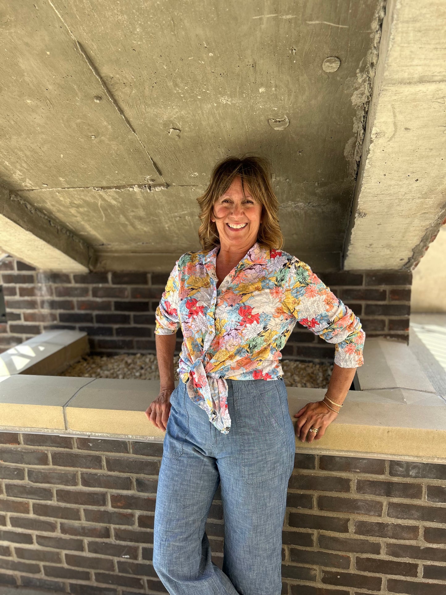 Shana Crinkle Button Down Top
