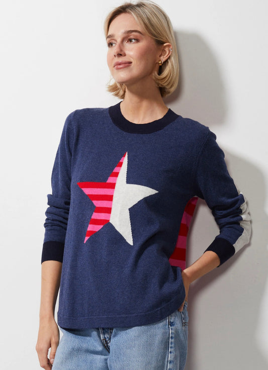 Zaket & Plover Stripey Stardom Sweater Denim