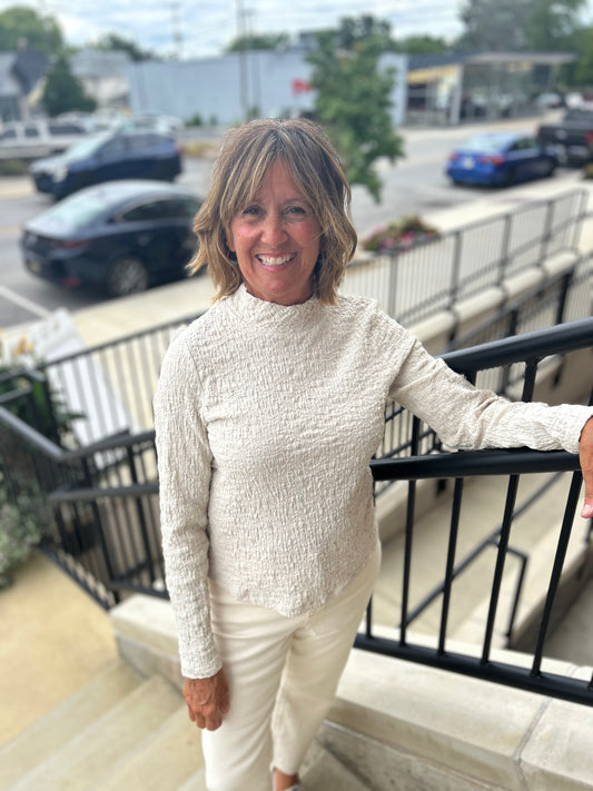 Renuar Ribbed Mock Neck Sweater
