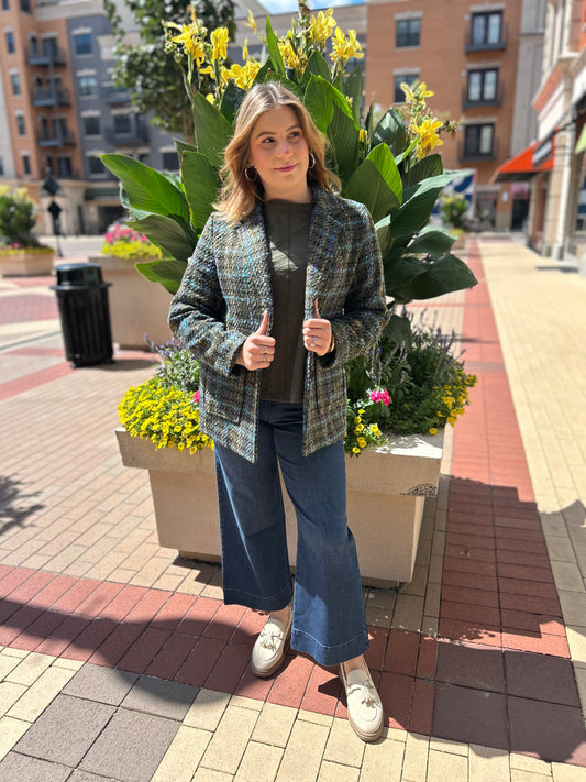 Habitat Avocado Plaid Blazer