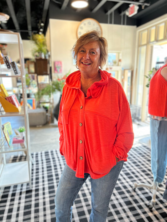 Escape Terry Hoodie Coral