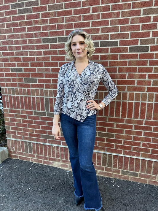 Clara Sun Woo Python Crossover Top