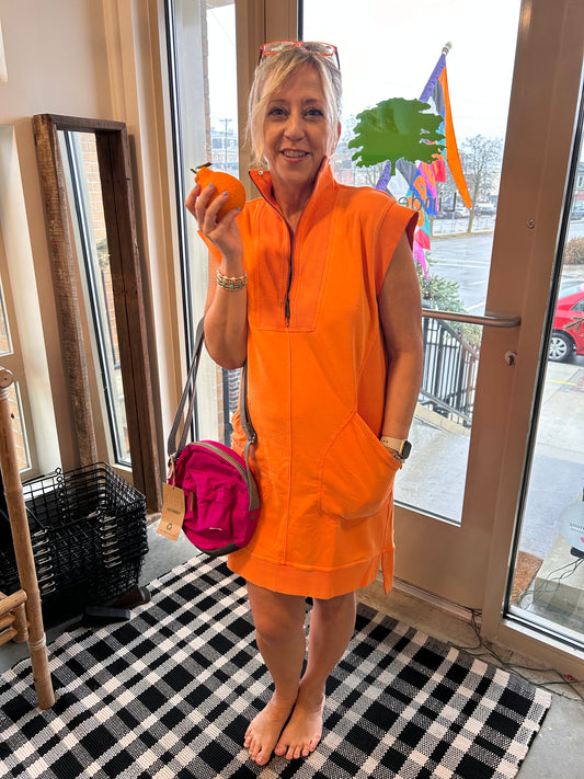 Orange utility dress hot sale