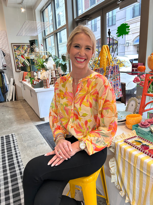 Tribal L/S Button Front Blouse