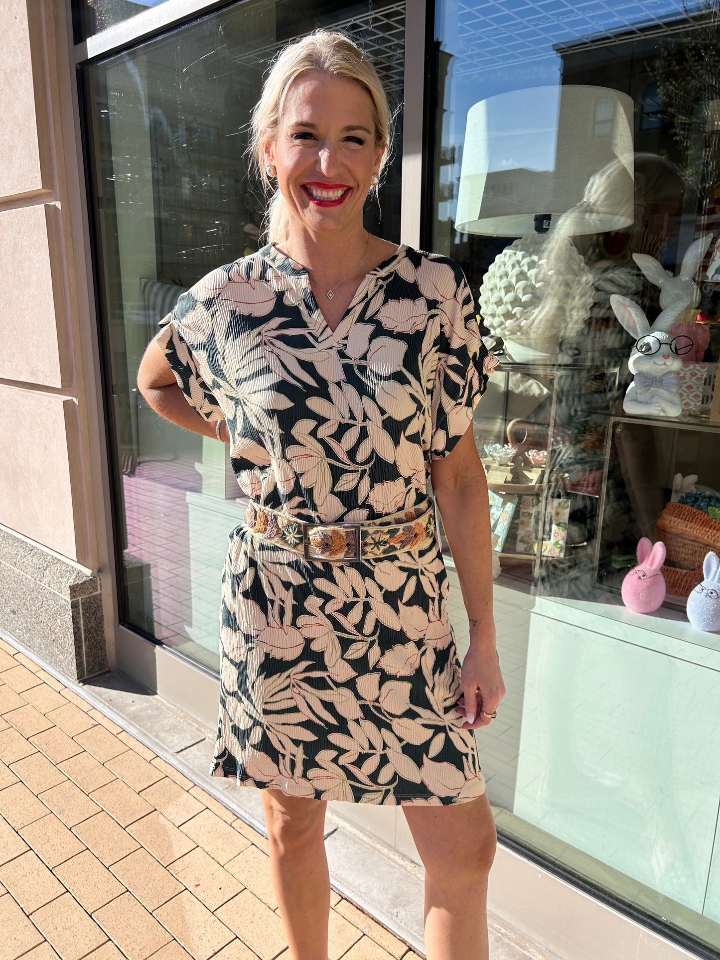 Tribal Floral Knit Dress