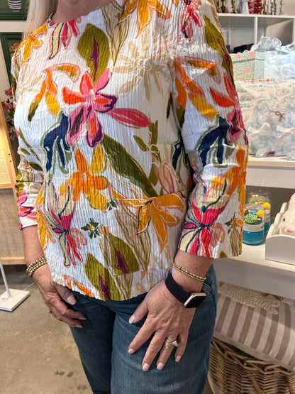 Shana Floral Button Back Top