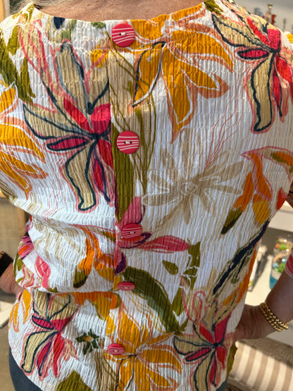 Shana Floral Button Back Top