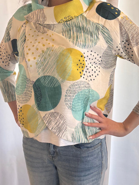 Shana Aqua Print Jacket