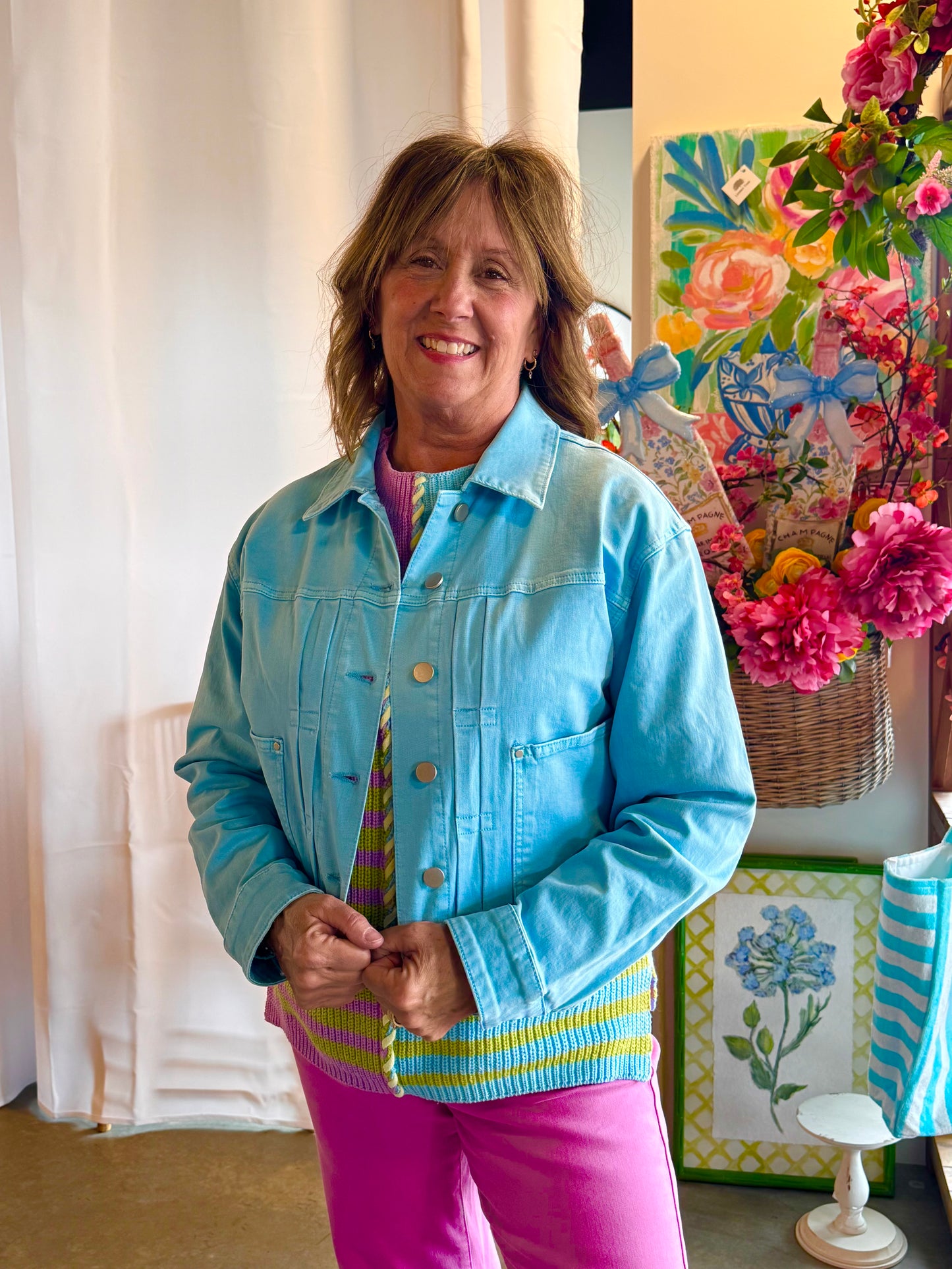 Tribal Long Sleeve Aqua Jacket