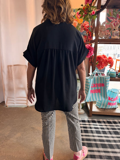 Tribal Pull On Capri Black