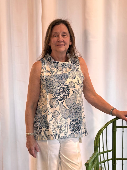 Shana Printed Cowl Neck Tunic