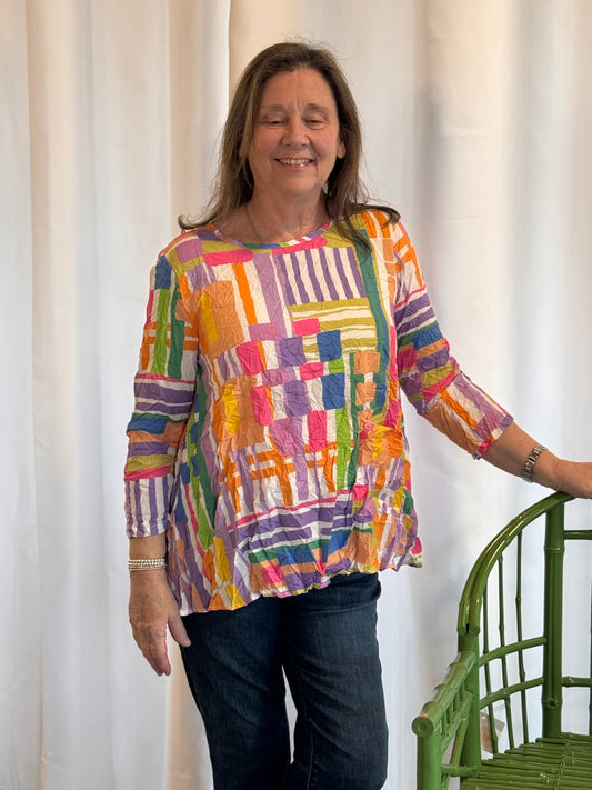 Shana Woven Zip Back Top