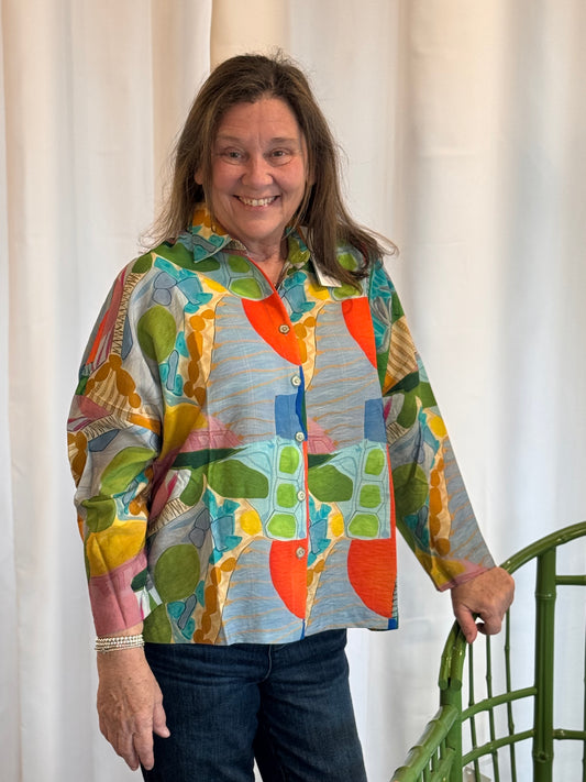 Shana Printed Layer Back Shirt