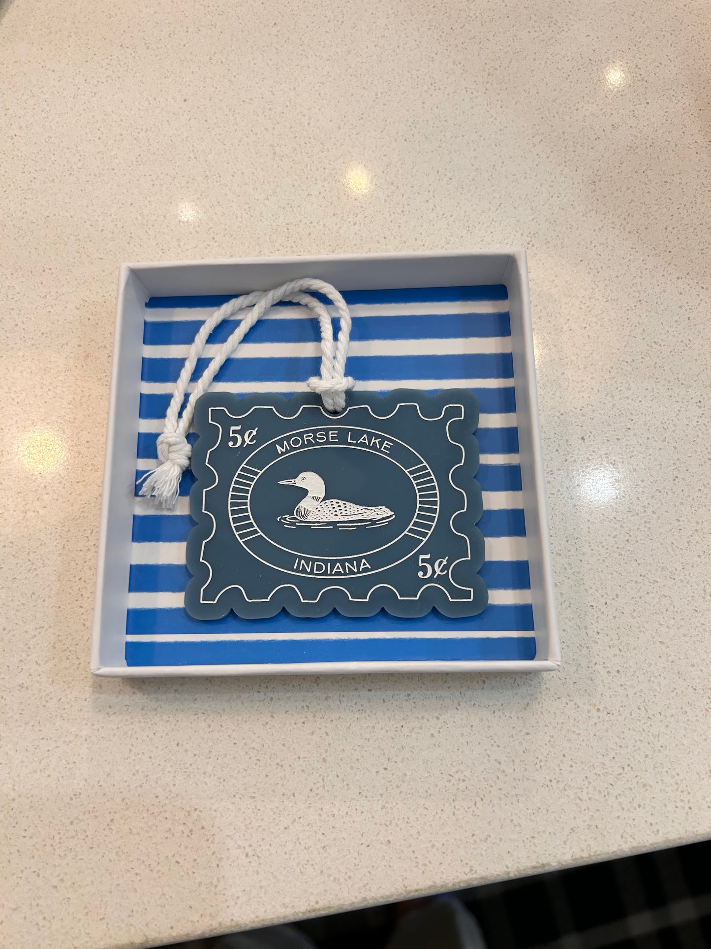 Loon Postage Stamp Icon Ornament