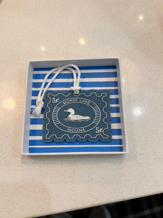 Loon Postage Stamp Icon Ornament