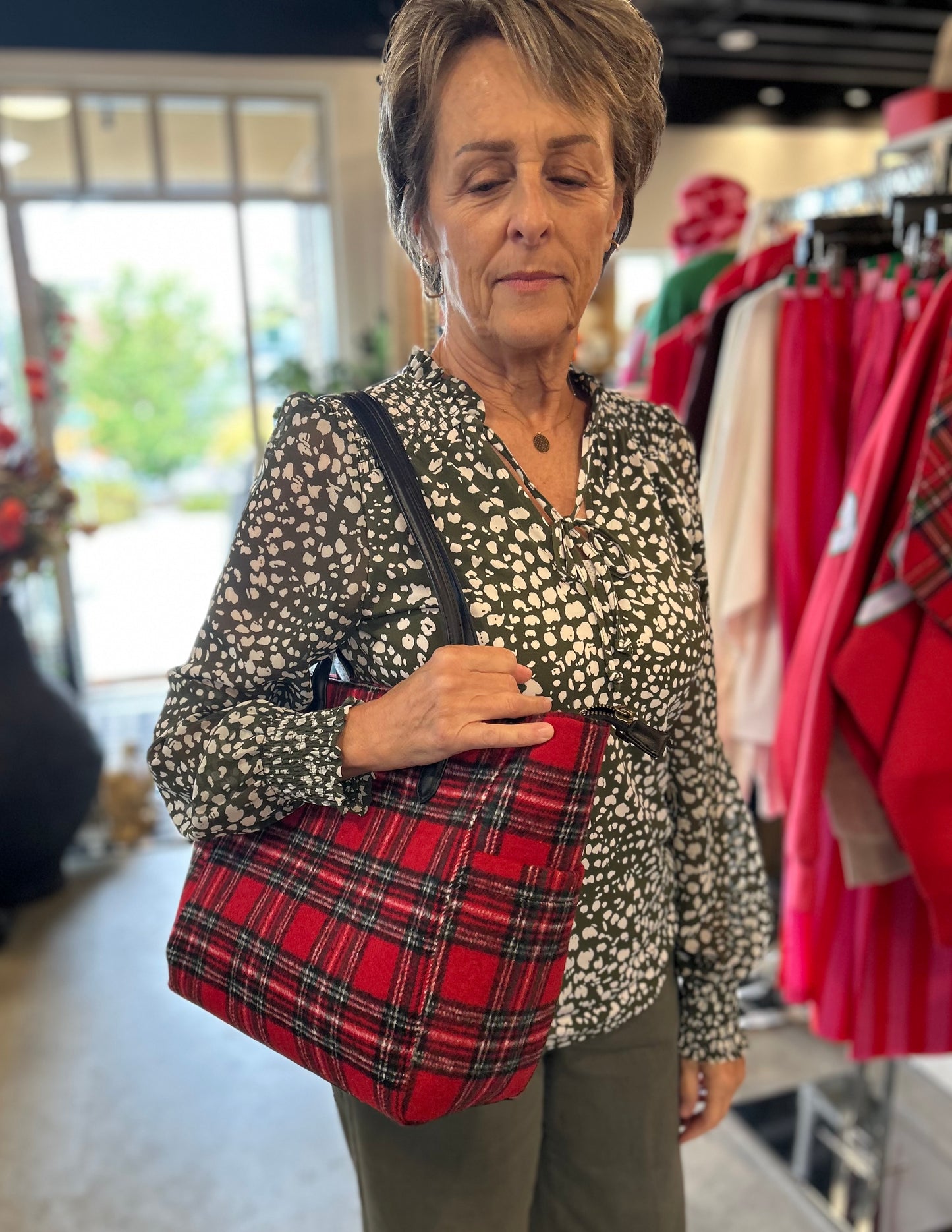 Red Plaid Tote