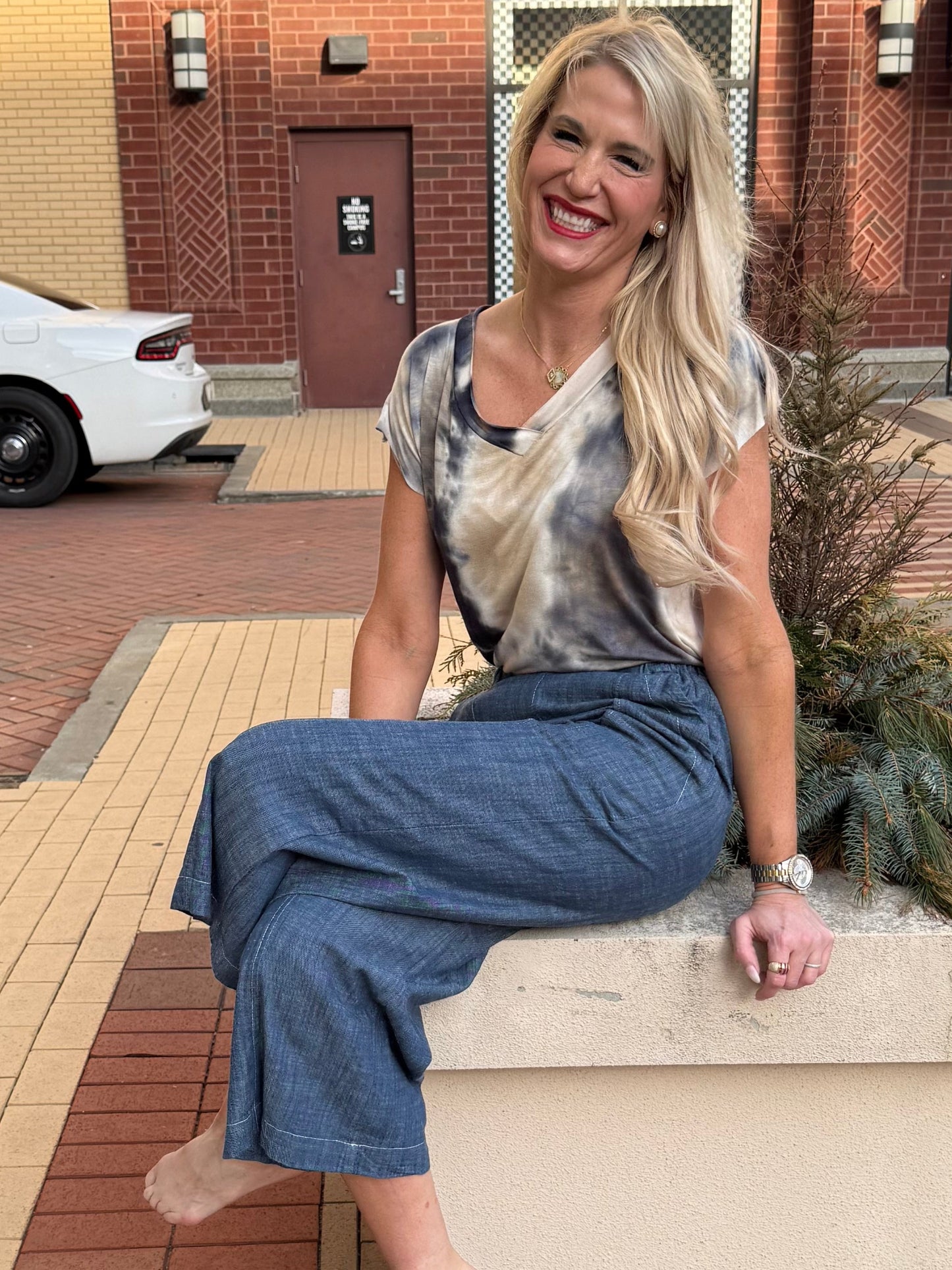 Fenini Denim Wide Leg Crop