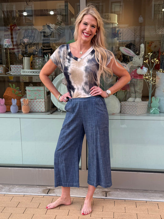 Fenini Denim Wide Leg Crop