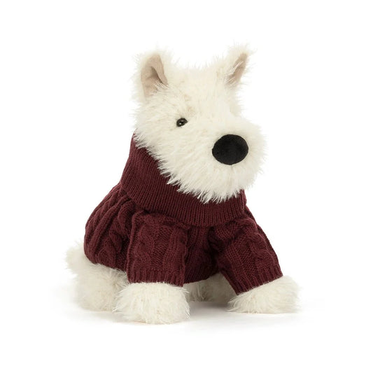 JellyCat Munro Scottie Dog “winter jumper”