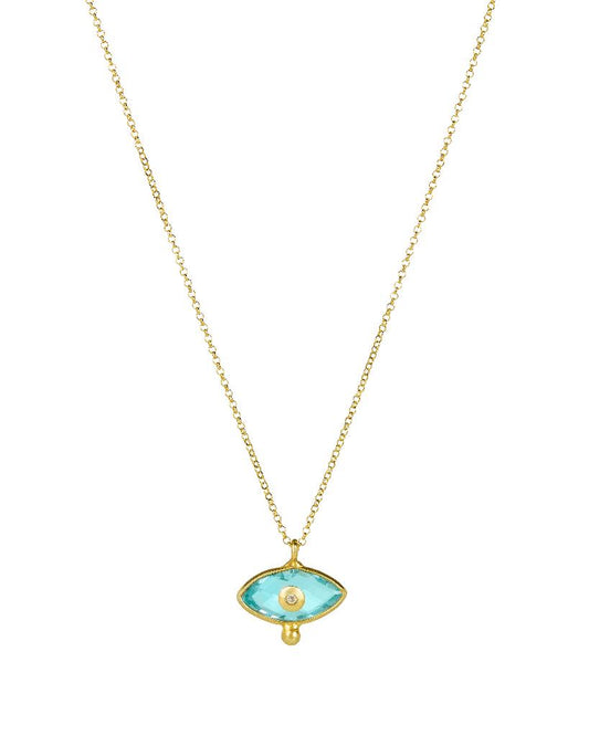 EBass Aquamarine Eye Necklace