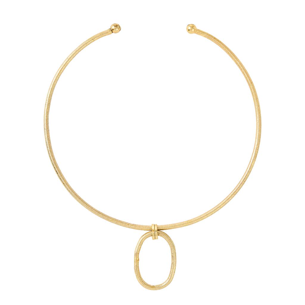 EBass Gold Oval Collar Necklace