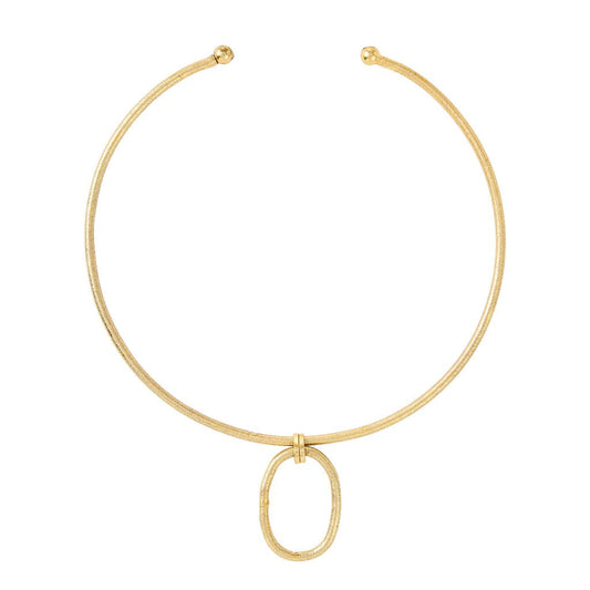 EBass Gold Oval Collar Necklace