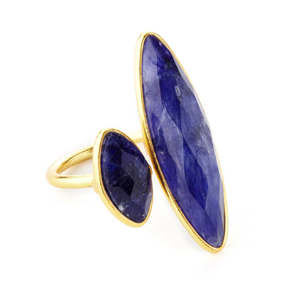 EBass Labradorite Double Marquis Gemstone Ring