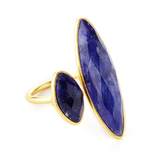 EBass Labradorite Double Marquis Gemstone Ring