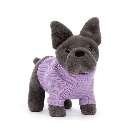 Jellycat French Bulldog in Purple Sweater