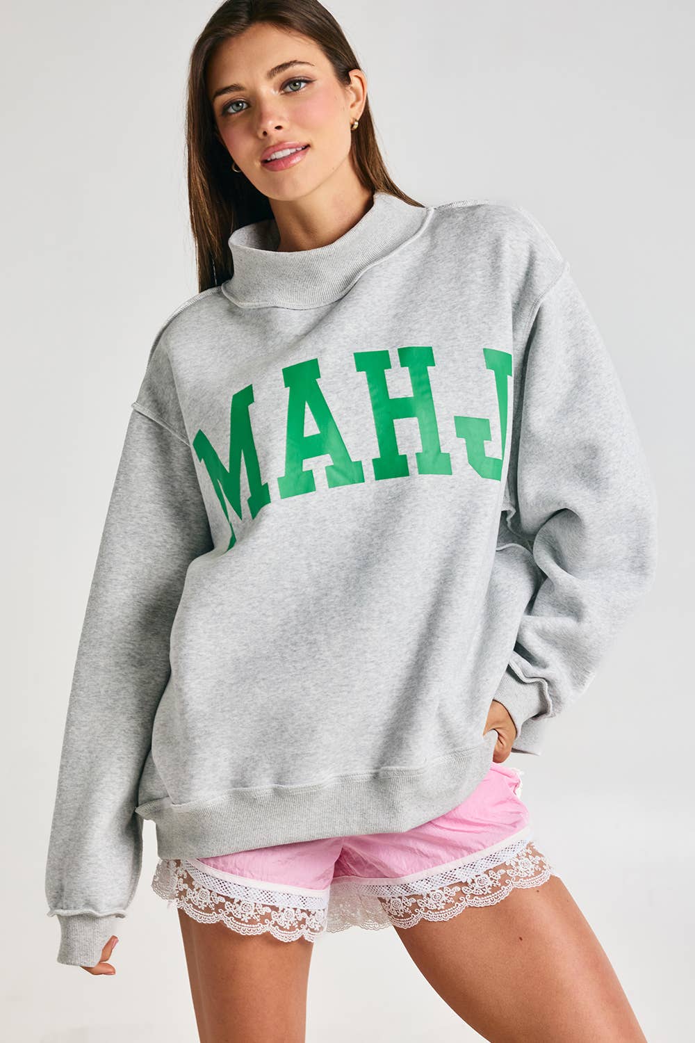 BL "MAHJ"&"BAM" MockNeck Sweatshirt
