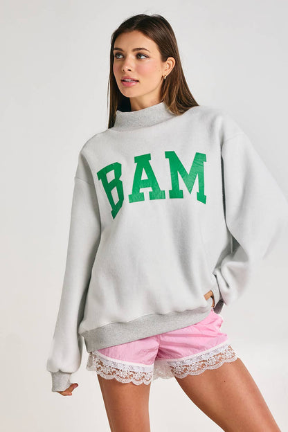 BL "MAHJ"&"BAM" MockNeck Sweatshirt