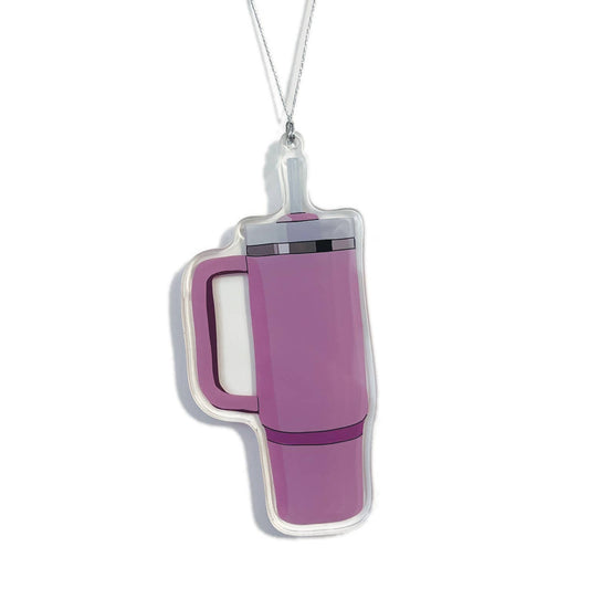 Purple Stanley Cup Travel Mug Christmas Ornament