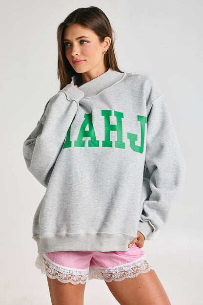 BL "MAHJ"&"BAM" MockNeck Sweatshirt