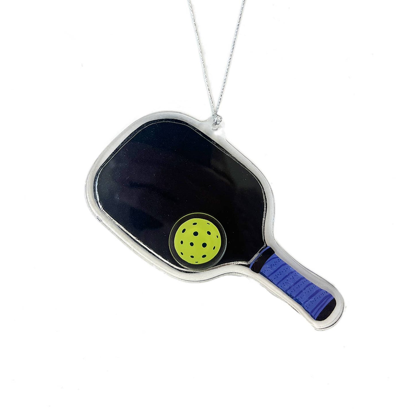 Pickle Ball Shaker (Black) Christmas Ornament