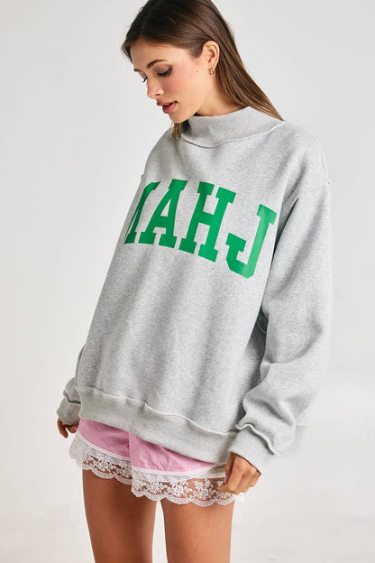 BL "MAHJ"&"BAM" MockNeck Sweatshirt