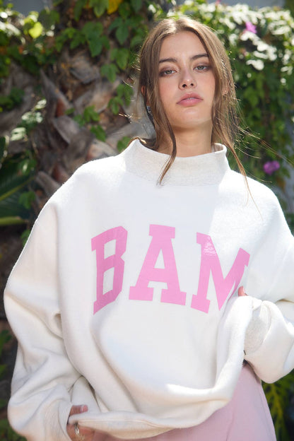 BL "MAHJ"&"BAM" MockNeck Sweatshirt