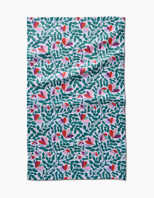 Spring Wavy Leaves Tea Towel