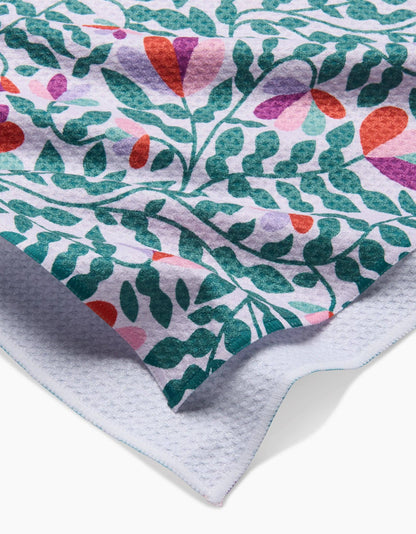 Spring Wavy Leaves Tea Towel