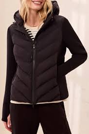 Tribal zip front puffer with removable hood