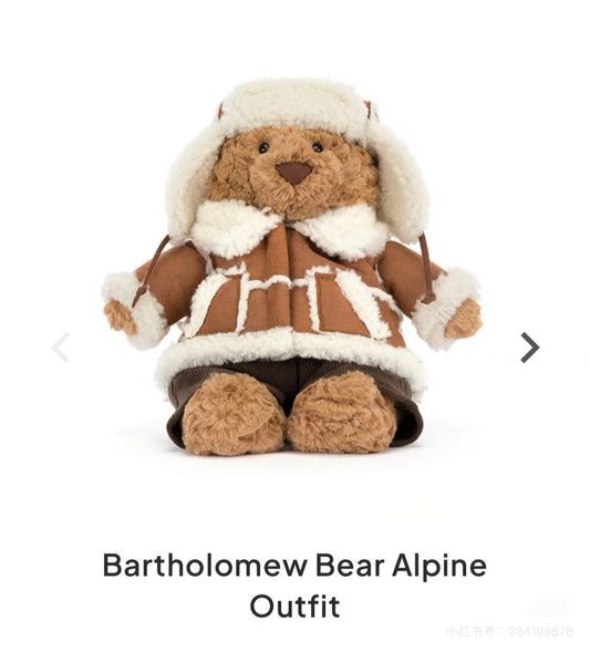 Jellycat Bartholomew Bear Alpine Outfit