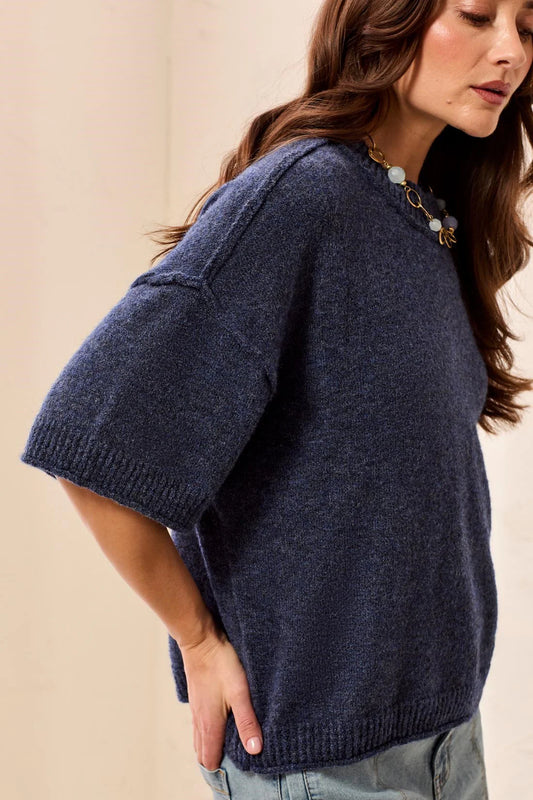 Tribal Lofty Elbow Sleeve Crew Neck