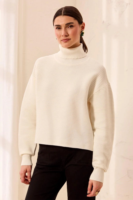 Tribal T Neck High Low Sweater