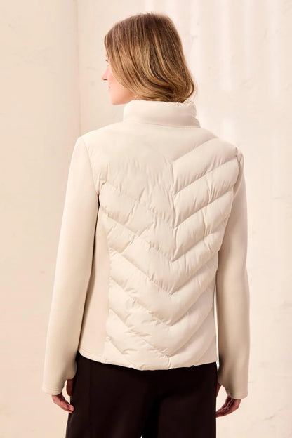 Tribal Zip Front Puffer with Removable Hood