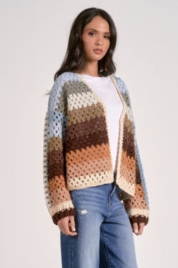 Elan Crochet Multi Cardigan