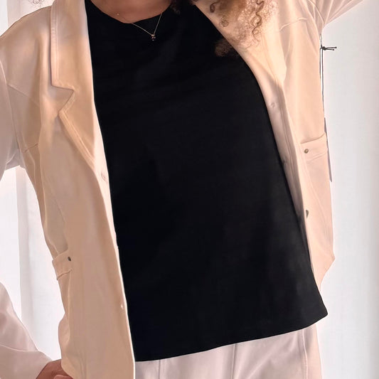 Habitat Black Shadow Stripe Short Sleeve Top